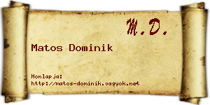 Matos Dominik névjegykártya